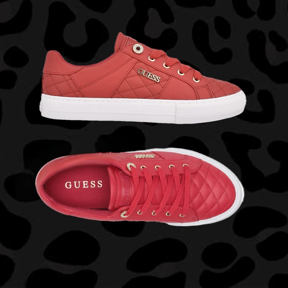 GUESS Women’s Loven Red Sneakers - Picture 2 of 7